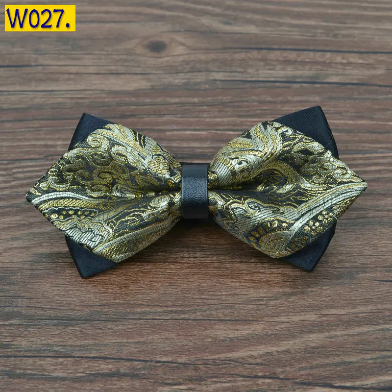 Men Bow Tie Pointed Arrow Jacquard Silk For Men