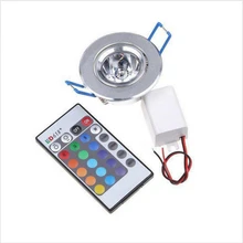 Светодиодный светильник 3 Вт RGB 16 цветов Точечный светильник AC85-265V+ ИК пульт дистанционного управления RGB светодиодный потолочный светильник