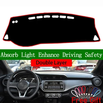 

Double Layer Car Stickers For Nissan kicks 2017-2018 Dashboard Cover Car Accessories Interior Anti-UV Car Decals