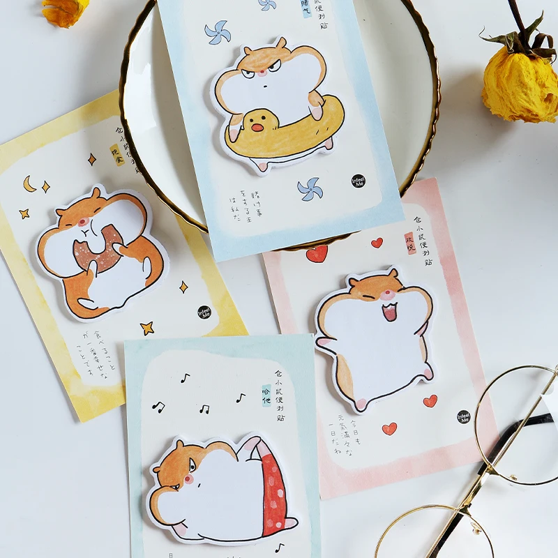 Mini Little Hamster Series Memo Pad Notes Sticky Self Adhesive Office