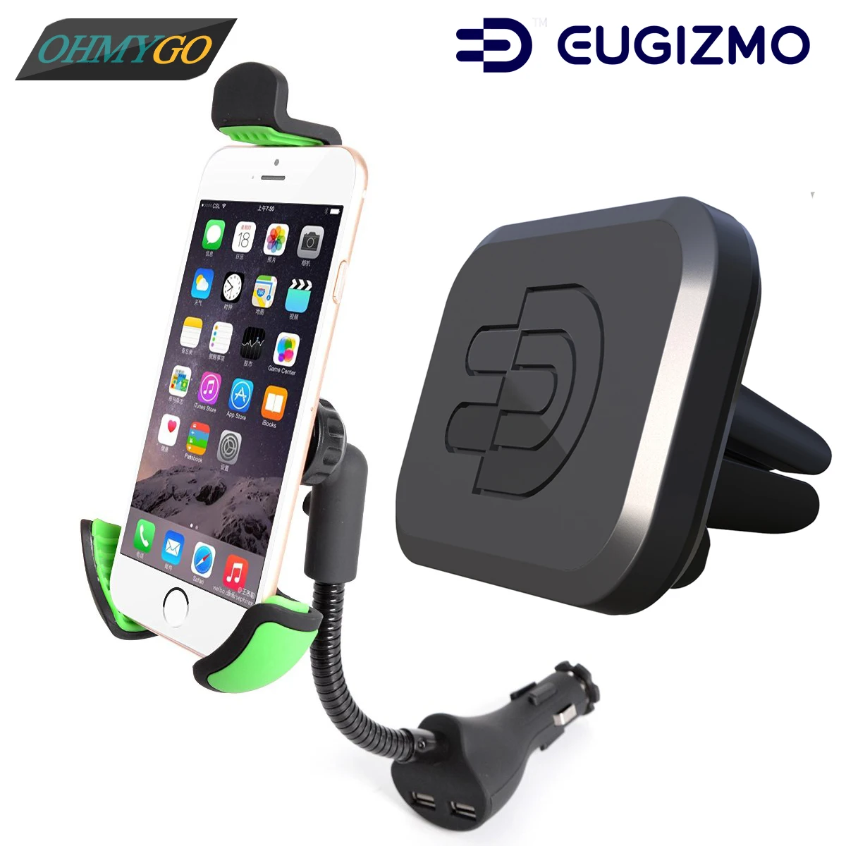 Baseus Magnetic Phone Holder Car Air Vent Bracket Mount 360 Degrees Rotation for iPhone Samsung Galaxy Note Lenovo HTC Sony Nokia Smartphones GPS and More Black