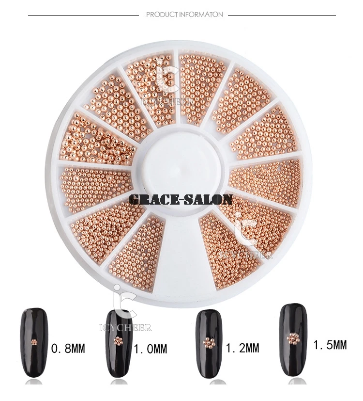 ICYCHEER дизайн ногтей Украшение Мини Бисер "икра" камни жемчужные шпильки колесо 3D Стразы драгоценные камни