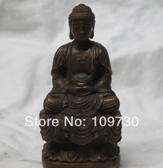 

00112 3.5"China Chinese sculpture red bronze statue Beita Buddha tathagata RuLai