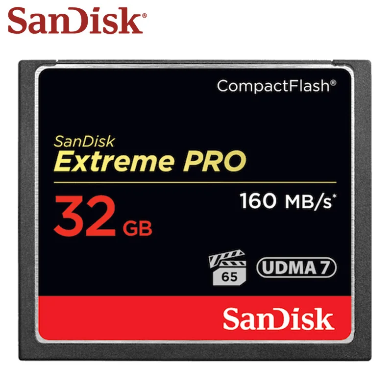 Карта памяти SANDISK EXTREME PRO compact flash объемом 32 ГБ 64 128 CF карта до 160 МБ/с. скорость чтения