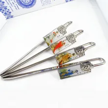 Китайские Классические Четыре красоты школы металлические закладки для книги Китайский красивый цветок ручной работы хорошие канцелярские принадлежности пункт