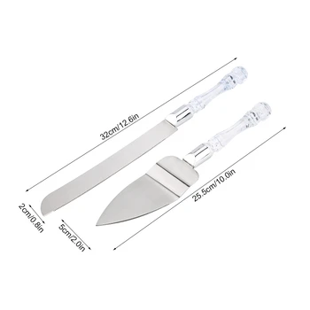 

2Pcs Stainless Steel Cake Shovel Cutter Knife Set Wedding Cake Spatula Baking Kitchen Tool