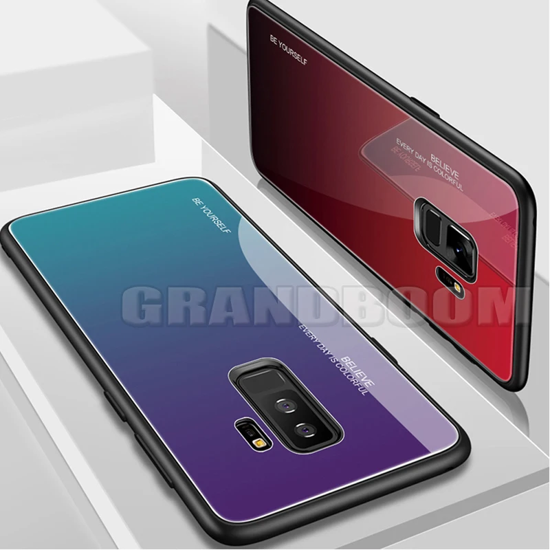 50 шт. закаленное Стекло края из ТПУ чехол для samsung S10 5G E S9 S8 Plus Note 10+ 9 8 A90 A70 A60 A40 A30 A10 M20 M10 градиентный чехол