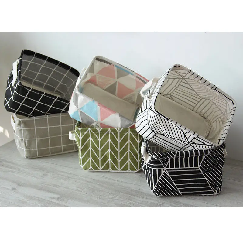 

2018 Newest Hot Foldable Square Storage Box Household Organizer Fabric Cube Bin Basket Container Space Saver Home Storage