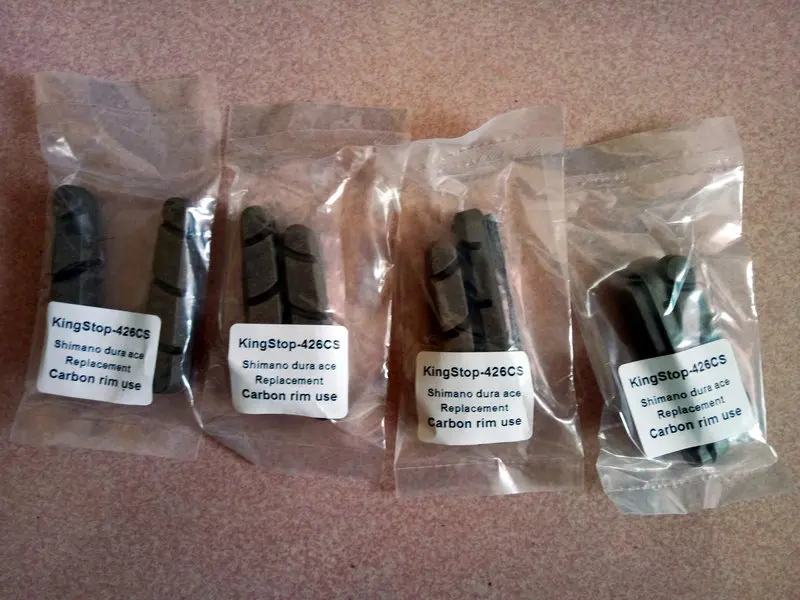 

4 pair brake pads cork wood material replacement for carbon road bike wheel Shima/Campy promotion use Blue/Black/Brown colors