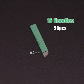 

Permanent Makeup Eyebrow Tattoo Needle Bevel Blade 50pcs 16 Needles Manual Eyebrow Needles Free Shipping