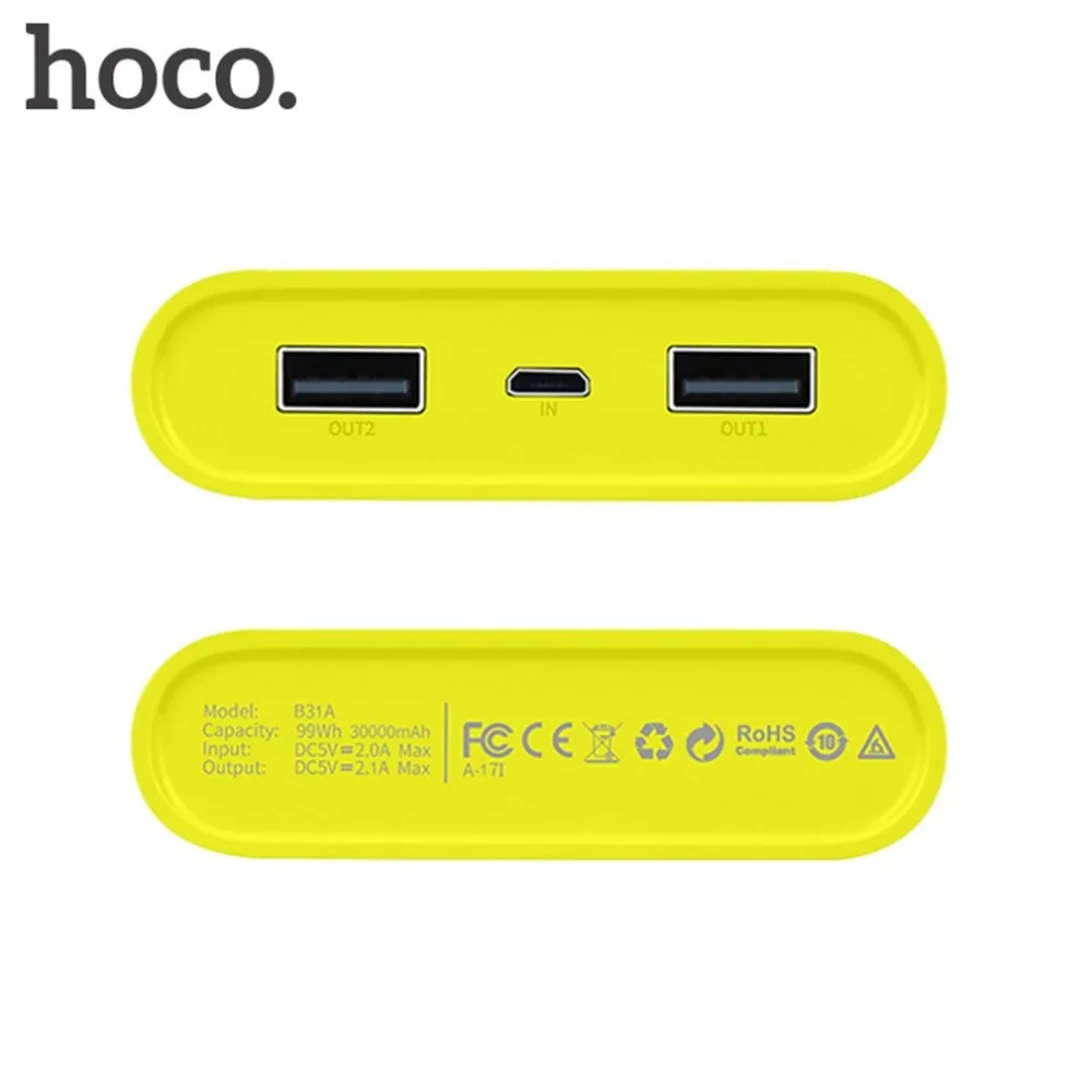 HOCO B31A внешний аккумулятор 30000 мАч Портативный 18650 Внешний аккумулятор для телефона Быстрая зарядка внешний аккумулятор зарядное устройство Внешний аккумулятор для iphone