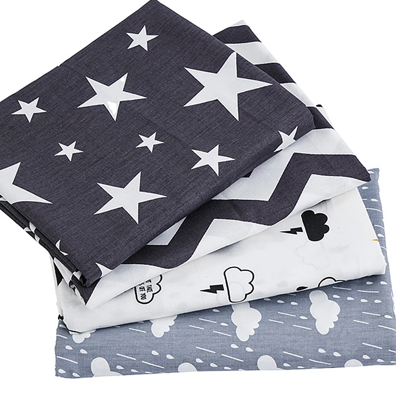 

small piece star Printed Twill cotton patchwork fabric for DIY dolls and baby colth Handmade Accessories Crafts TJ8691-4