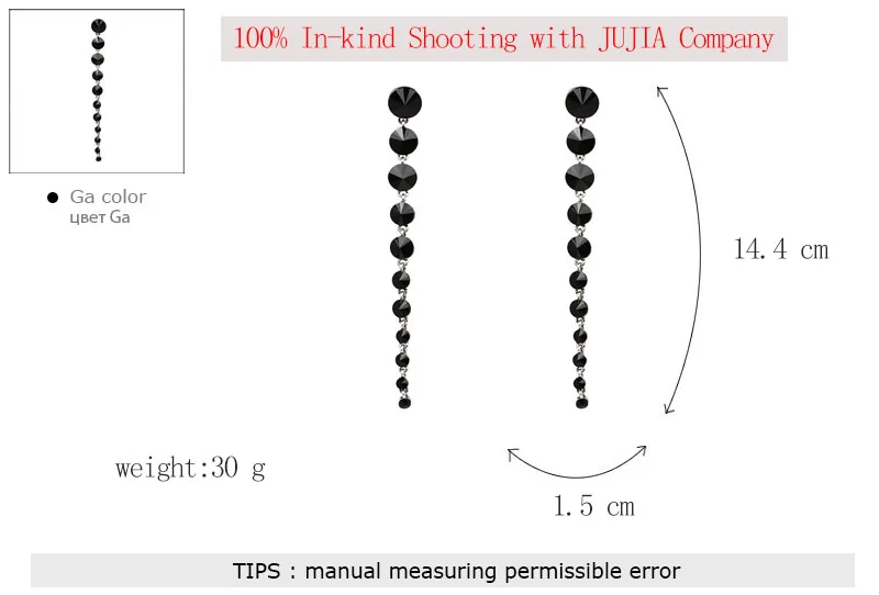 Jujia высокое качество Новое поступление года очень Лидер продаж себе Длинные Кристалл серьга для Женская мода серьги