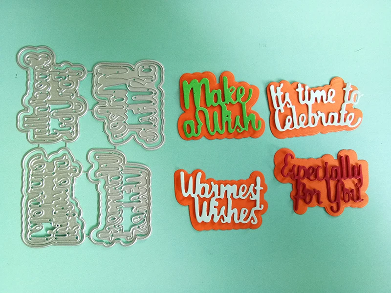  Hemere Wishes Word Frame Embossing Knife Mold Metal Cutting Dies for DIY Scrapbooking Invitation/Al - 32986917607