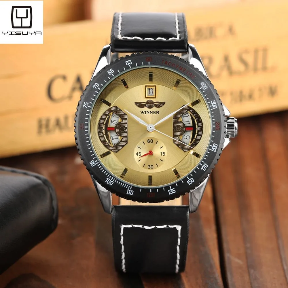 

Mens Watches Top Brand Luxury Automatic Mechanical Watch Watches for Teenagers Leather Strap Analog Mechanic Watch Gift for Male