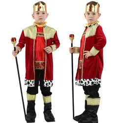 Хэллоуин Детский принц с короной Маскарад с костюмами для косплея вечерние выступления одежда шоу детский королевский костюм