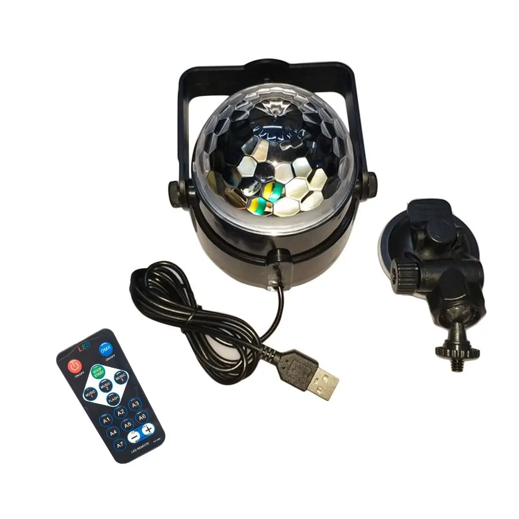 USB RGB LED диско-шар DJ Вечеринка световой эффект удаленный звук активированный