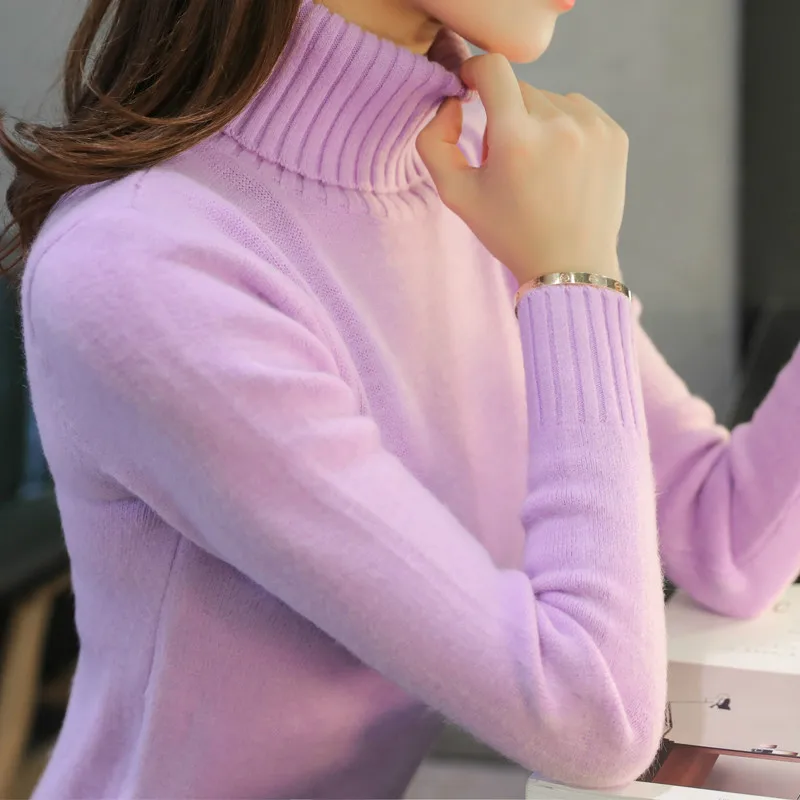 Time-limited 2021 New Spring Dress Knit Turtleneck Sweater Shirt Sleeve Head Korean Short Sleeved Thick Slim | Женская одежда