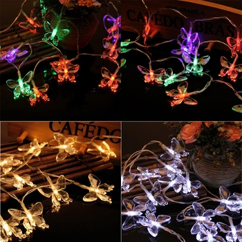 

YAM 2.2m 20 LED IP65 Waterproof Butterfly Fairy String Light Battery Operated Xmas Party Decor Constant Bright+Flicker