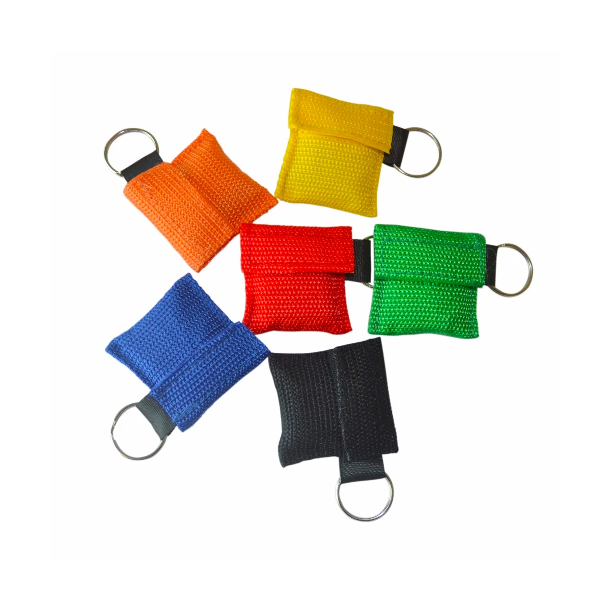 200pcs CPR Resuscitator Mask Artificial Respiration Face Shield Emergency Rescue Disposable W/ Keychain 6 Colors