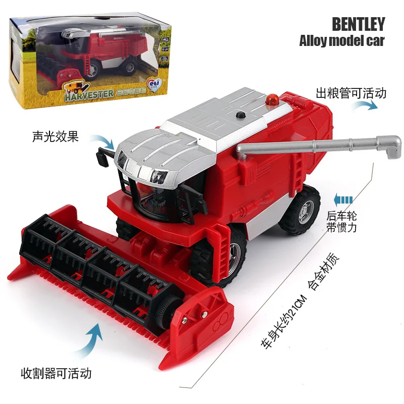 

Colletible Die Cast 1:36 Electric Model Cars gld3 Alloy Toys for Children Wheat Combine Harvester Engineering Vehicle in box