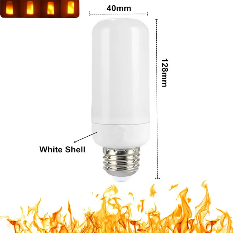 7W Big White Shell Креативный светильник с 3 режимами+ гравитационным датчиком пламени s E27 E26 E14 Светодиодный светильник с эффектом пламени 7 Вт 9 Вт Мерцающая декоративная лампа - Испускаемый цвет: 7W Big White Shell