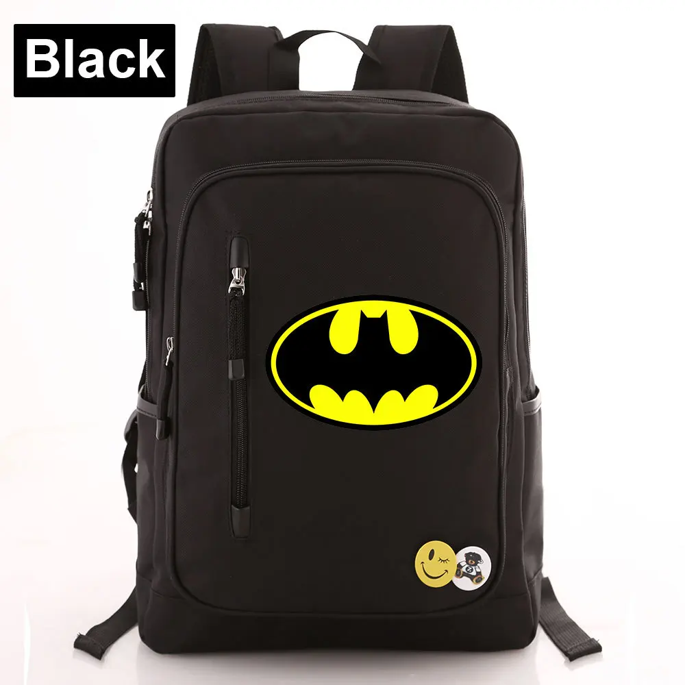 

Batman Superman Captain American Backpack Bag Zipper Pocket Bag Men Women BookBag Student School Travel Laptop Bag Mochila Badge