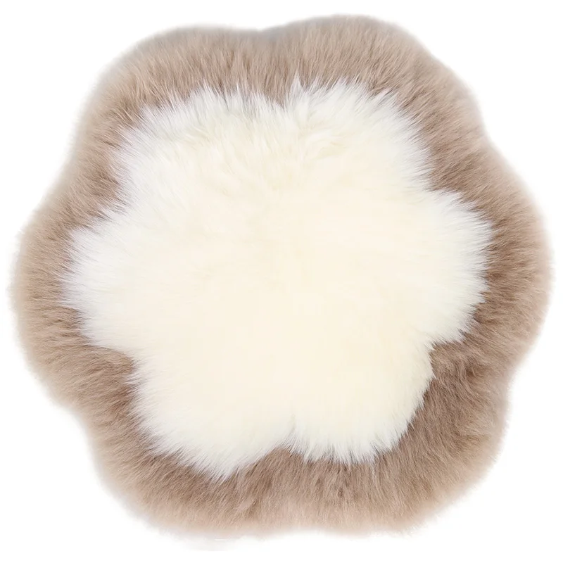 

100% wool plush long fur round chair seat cushion pillow home decor coussin de chaise with free shipping