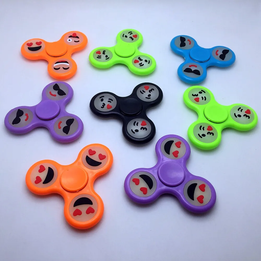 

Newest Colors emoji theme Fidget Tri-Spinner Toys Sensory Fidgets Autism Hand Spinner Stress Relief Focus Toys Kids Gift