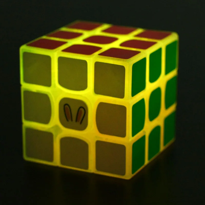 Shengshou ночник зеленый и желтый 3x3x3 волшебный куб 3 слоя высокого качества волшебный куб скорость часы-кольцо с крышкой игрушка