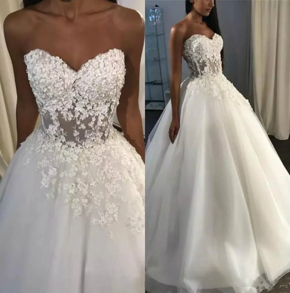 

vestido de noiva Sexy Sweetheart Wedding Dresses 2019 ball gowns Corset Back Lace Wedding dress Bridal Gown robe de mariee