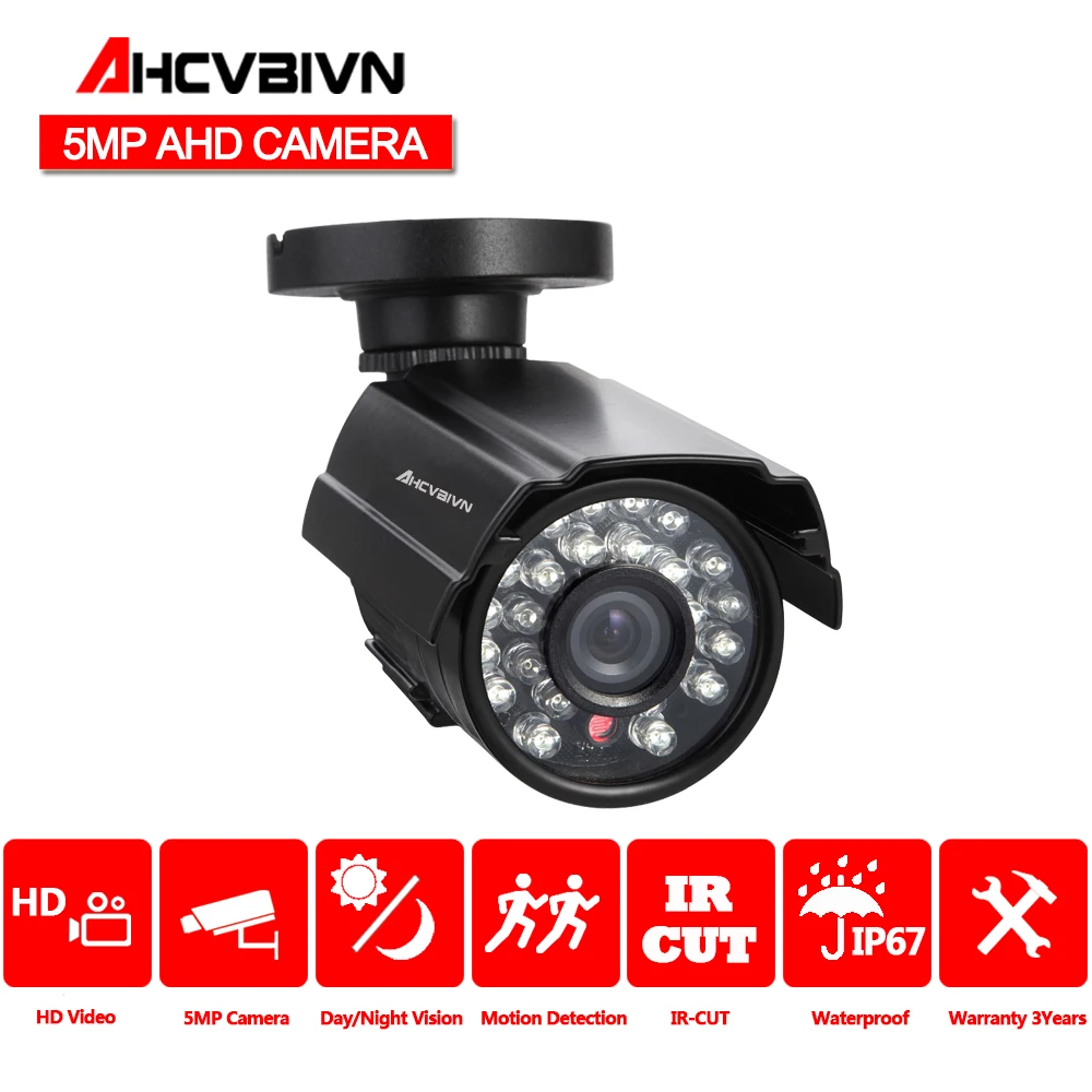 

HD 5MP 4in1 Metal Bullet Security Camera 3.6mm Lens Wide Angle IP67 Waterproof Day/Nigh Outdoor/Indoor Vision Security Camera