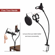 microphone holder for Live Show Recording MV Stand Noise Cancelling Mic & Phone Holder