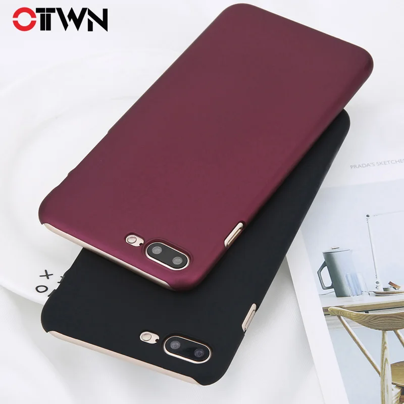 

Ottwn Phone Case For iPhone 11 Pro XS Max X XR 7 8 6 6s Plus 5 5S SE Simple Solid Wine Red Matte Frosted Hard PC Back Cover Case