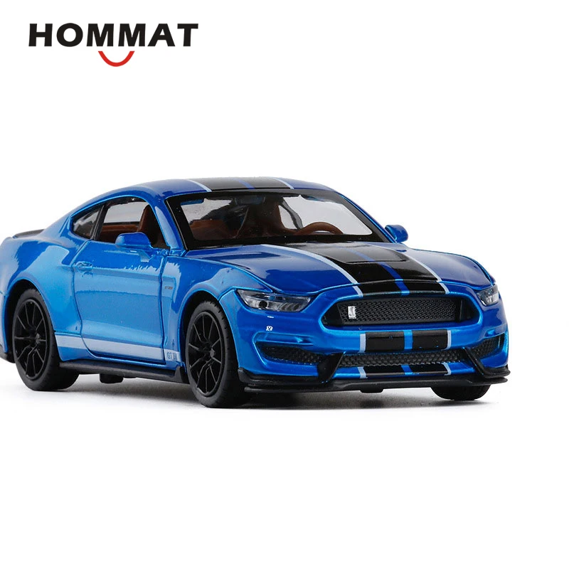 HOMMAT 1:32 Масштаб Ford Mustang Shelby GT350 Игрушечная модель автомобиля Diecasts& игрушечные транспортные средства сплав металлическая модель автомобиля подарки игрушки для детей - Цвет: Blue