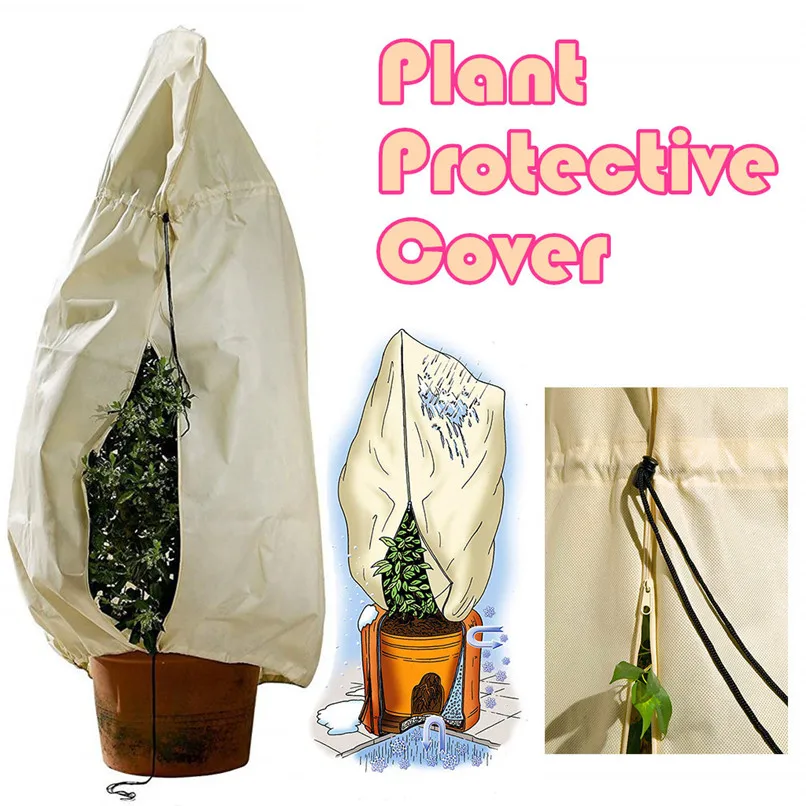  Micro Fleece Breathable Plant protection Warm Cover Tree Shrub Plant Protecting Bag Frost Protection Yard Garden Winter #2h01 (3)