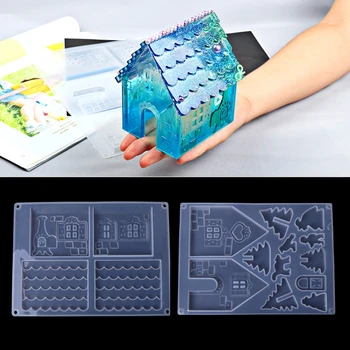 

New 2018 new DIY Silicone Christmas House Castle Mold Epoxy Resin Jewelry Making Tool Set