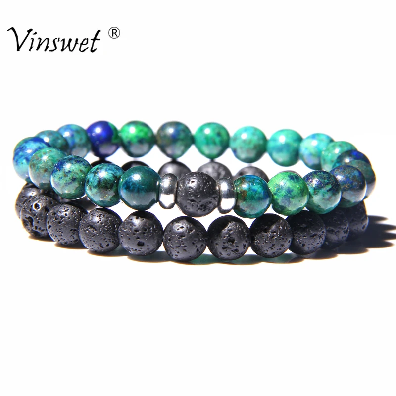

Stone Bracelet Beads Lava Stone Diffuser Homme Fashion Natural Beads Bangles Bracelet Men Wooden Bead Accessorie Jewelry Male