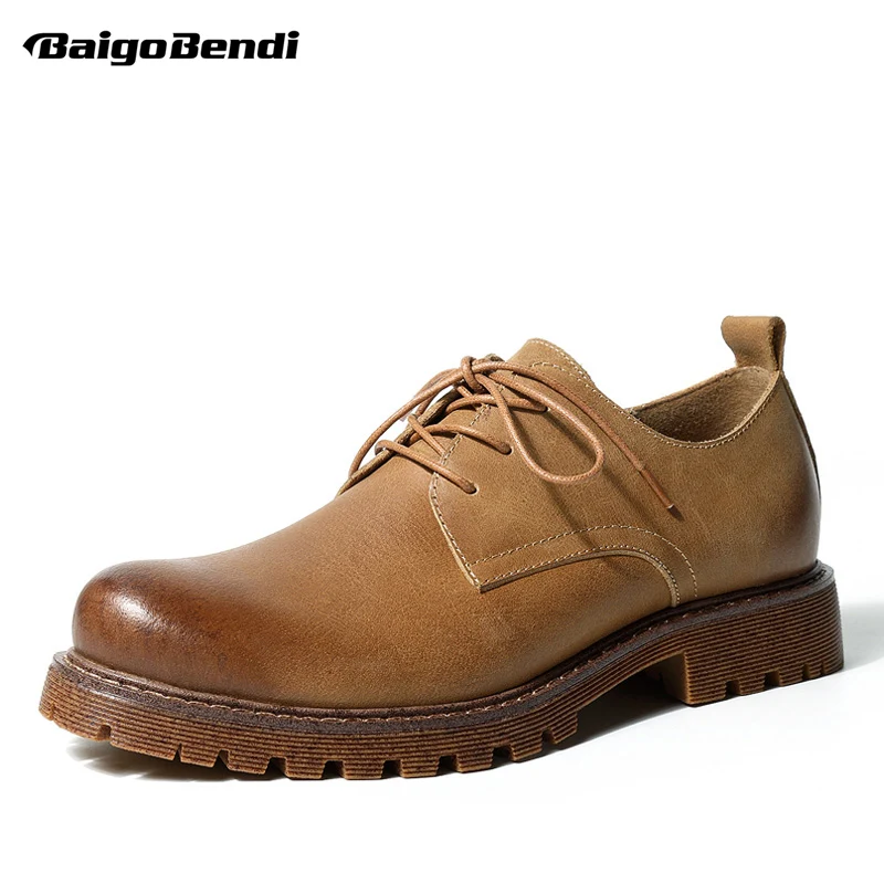 

Brand New Spring Men Work And Safety Oxfords Casual Shoes Lace Up Genuine Leather Man Fashion Shoes