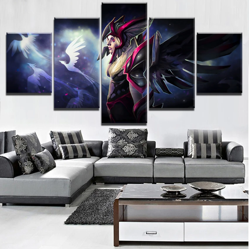 Modular Canvas Picture Home Decor Living Room Wall Art 5 Pieces DotA 2 Vengeful Spirit Painting HD