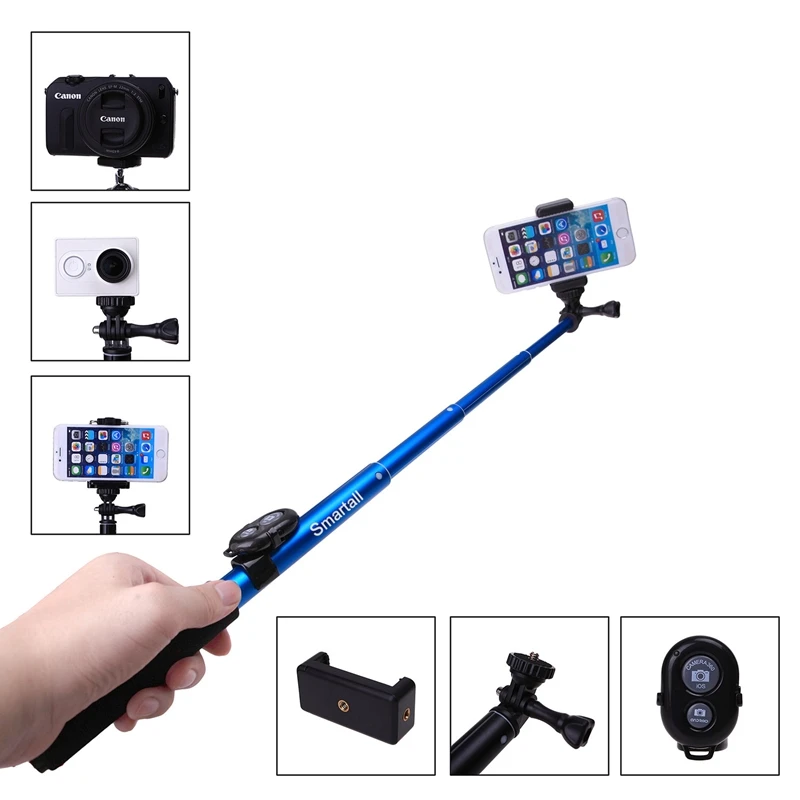 With Bluetooth Remote Camera Shutter Extendable Bluetooth Selfie Stick Gopro 39 Monopod For Samsung For Sony