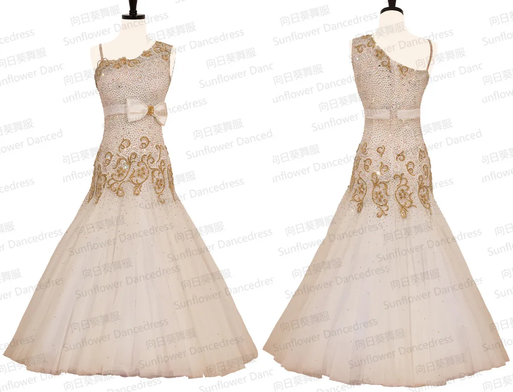 

New Ballroom Dance Dresses Standard Stage Costume Performance Womens,Smooth Ballroom Dress,Modern Waltz Tango,white