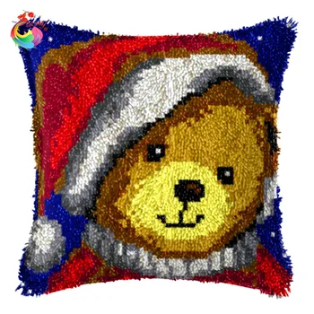 

HOT Chrismas decoration Latch Hook Pillow Kits New DIY Needlework Crocheting Rug Kits Handmade Embroidery Unfinished Pillowcase