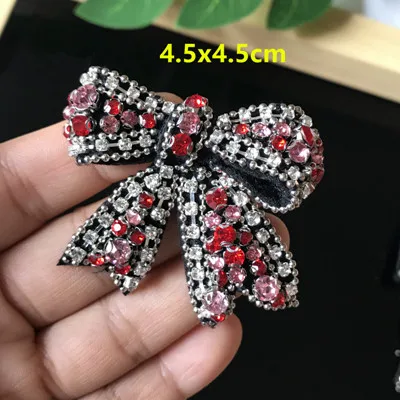 3D ручной работы бисером нашивки галстук-бабочка пришить Кристалл патч для одежды горный хрусталь отделка бисером милый патч - Цвет: green