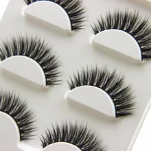 3 пары Новые! Черные натуральные длинные 3D ресницы макияж ручной работы Толстые Накладные ресницы Инструменты для наращивания