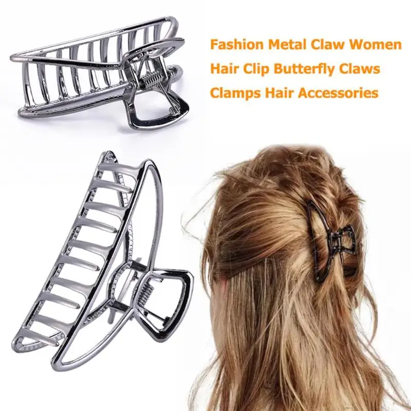 Заколки-крабы для волос Мода металлическая бабочка когти шпильки для волос Головные уборы для Для женщин леди аксессуары для волос 2019