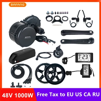 

48V 1000W Bafang 8fun BBSHD BBS03 Mid Drive Motor Conversion Kits C961 C965 With 48V 17AH Lithium Electric Bicycle Ebike Battery