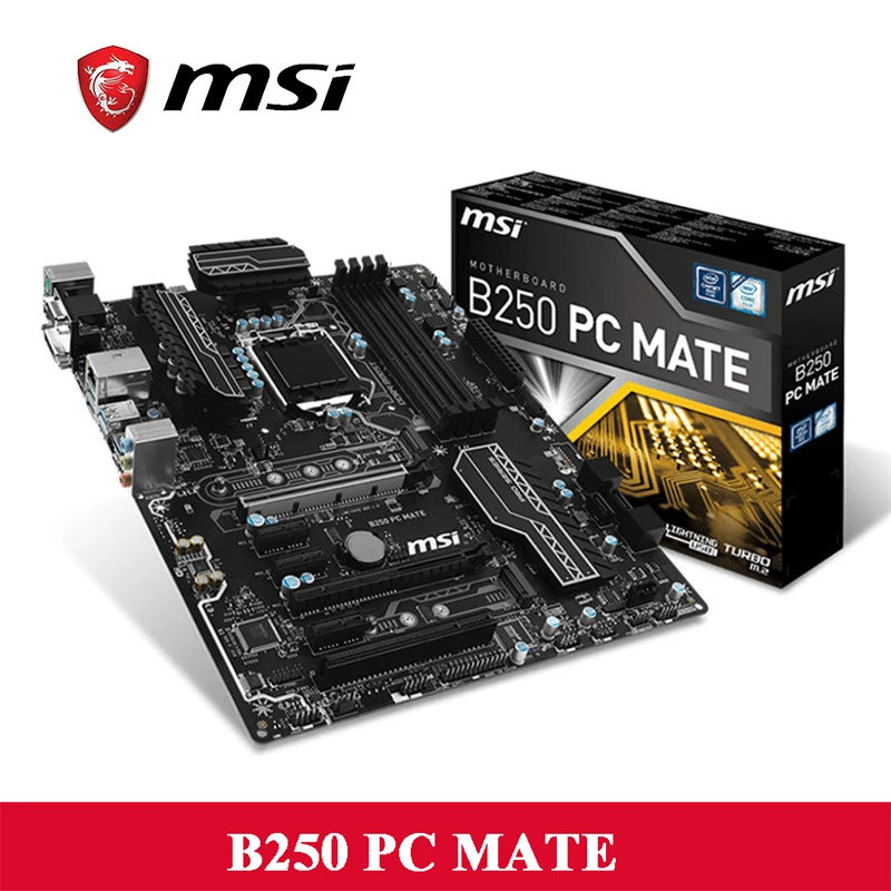 Free Shipping For mining MSI Original Motherboard B250 PC MATE DDR4