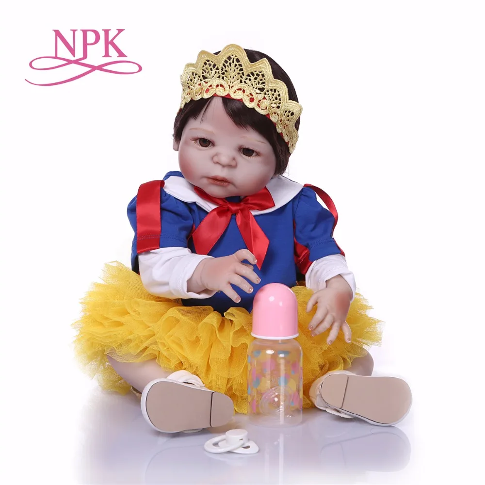 Bebes reborn принцесса девочка полный Силиконовый реборн Детские куклы NPK бренд новорожденный малыш кукла может купать boneca reborn 57 см