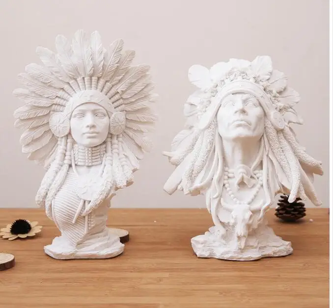 

TOP COOL ART # 2019 HOME office BAR ROOM TOP American western WORK # handmade resin American Native WOMAN Western ART statue
